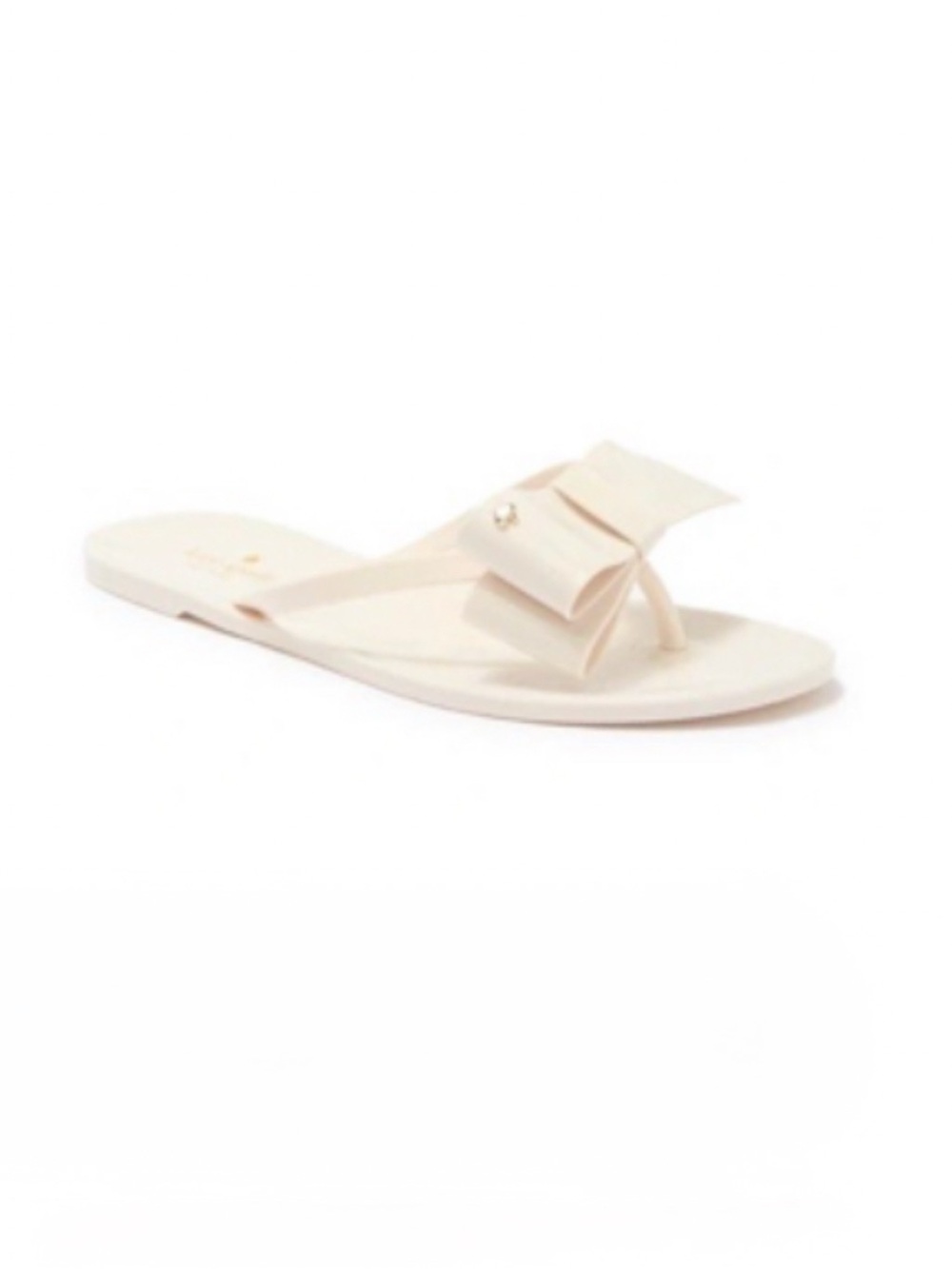 Kate Spade Jayla Jelly Bow Flip Flop Sandal In Parchment - Size 8